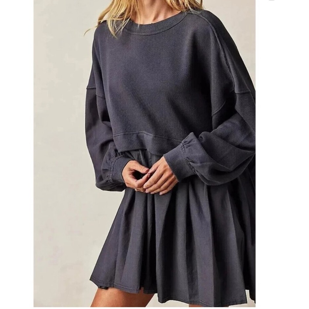 Free People Eleanor Sweatshirt Tunic Dress - Picture 3 of 4